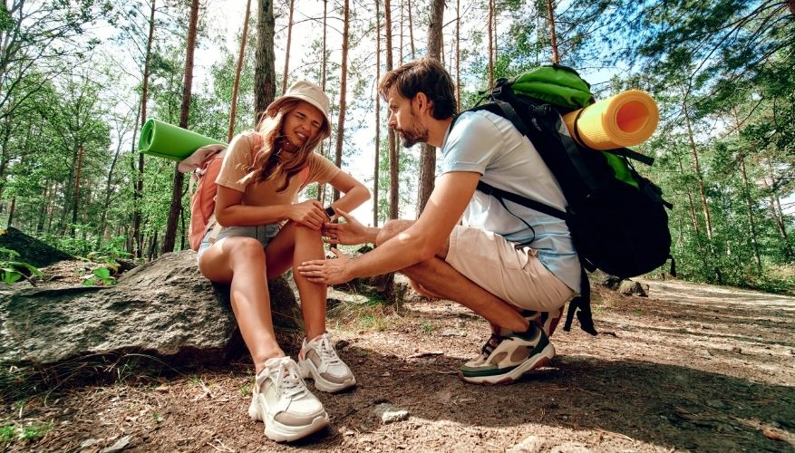 Injuring leg while hiking